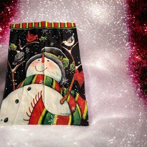 Christmas Susan Winget Outdoor Flag Snowman Cardinal Holly 39" x 28" NWOT